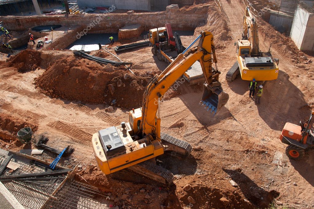 Construction equipment at site