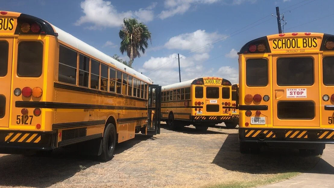 School bus with GPS tracking
